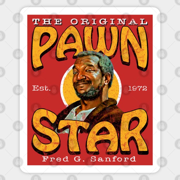 Sanford and Son The Original Pawn Star Worn Out Sticker by Alema Art